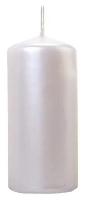 6 candele bianco perla 12cm