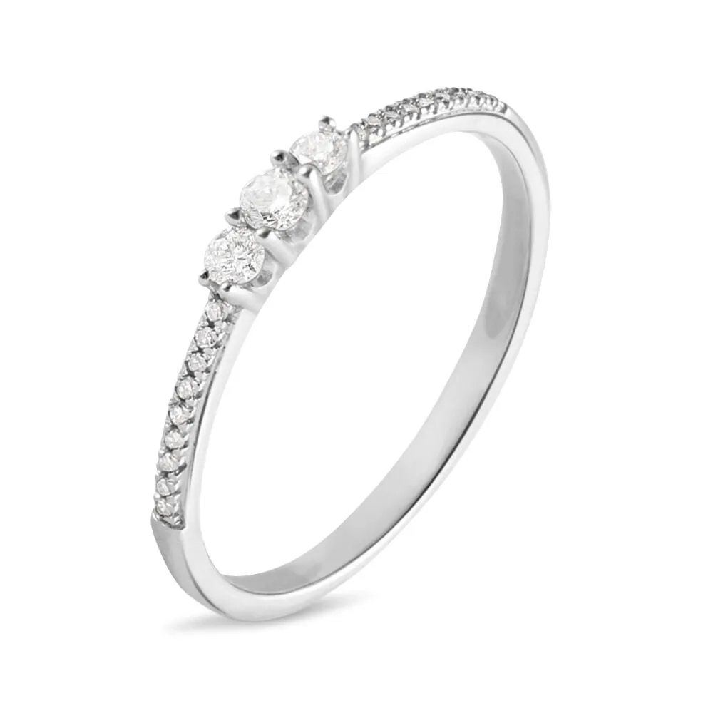 Anello Trilogy Grace Oro Bianco 375/1000 Diamante Bianco 0,15 ct 1425809