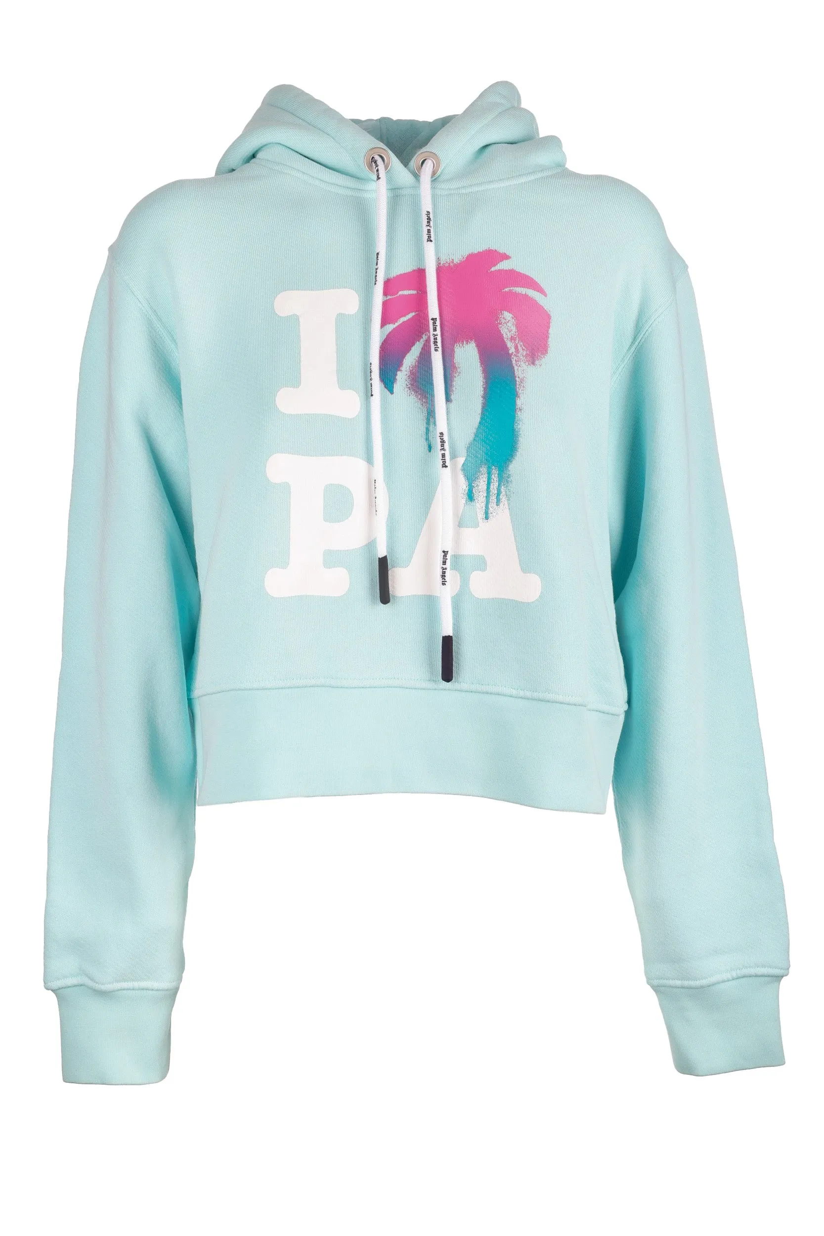 PALM ANGELS BLUE CROPPED SWEATSHIRT