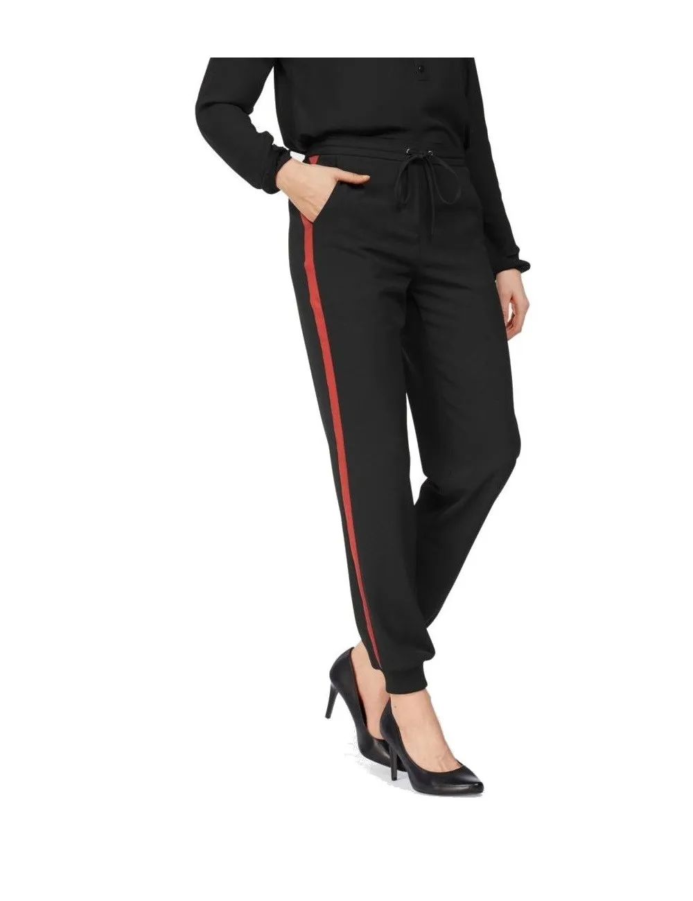 Pantalone donna Laura Scott nero elegante con riga laterale